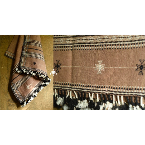 shop Bhujodi Handwoven Raw Woolen Shawl - Almond Brown