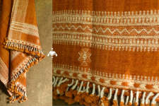 Salt Deserts of Kutch | Hand Spun Raw Woollen Shawl in Brown colour