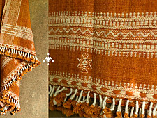 Salt Deserts of Kutch | Hand Spun Raw Woollen Shawl in Brown colour