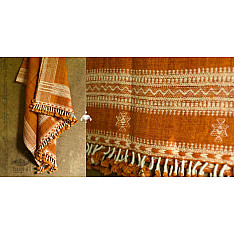 Salt Deserts of Kutch | Hand Spun Raw Woollen Shawl in Brown colour