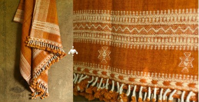 Salt Deserts of Kutch | Hand Spun Raw Woollen Shawl in Brown colour