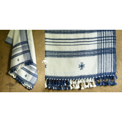 Salt Deserts of Kutch | Handspun Kutchi Raw Wool Shawl - Off White