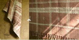 Salt Deserts of Kutch | Handwoven Raw Woolen Shawl - Light Brown