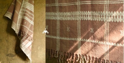 Salt Deserts of Kutch | Handwoven Raw Woolen Shawl - Light Brown