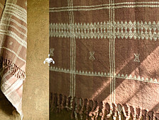 Salt Deserts of Kutch | Handwoven Raw Woollen Shawl - Light Brown