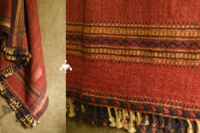 Salt Deserts of Kutch | Handwoven Raw Woollen Shawl - Red