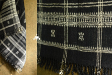 Salt Deserts of Kutch | Kutchi Bhujodi Hand spun Raw Woollen Black Shawl 