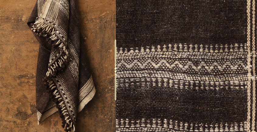Oh erfgoed Stevig Buy Kutchi Handwoven Raw Woolen Stolebuy Indian handicrafts online
