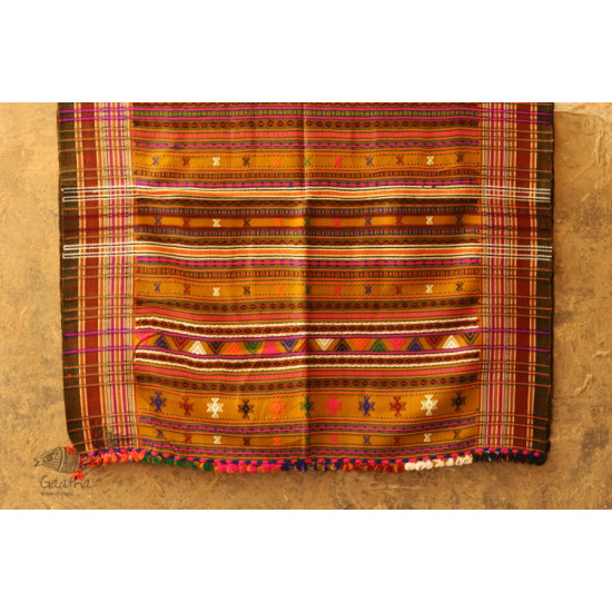 buy Dhabro ~ handwoven woollen Shawl Kutchi - yellow