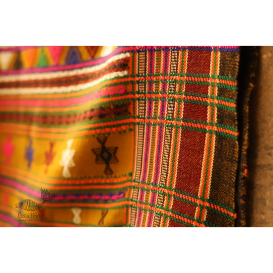 buy Dhabro ~ handwoven woollen Shawl Kutchi - yellow