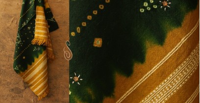 Sharad . शरद  ⚹ Handwoven Merino Wool Shawl ( Tie & Dye )❅ R