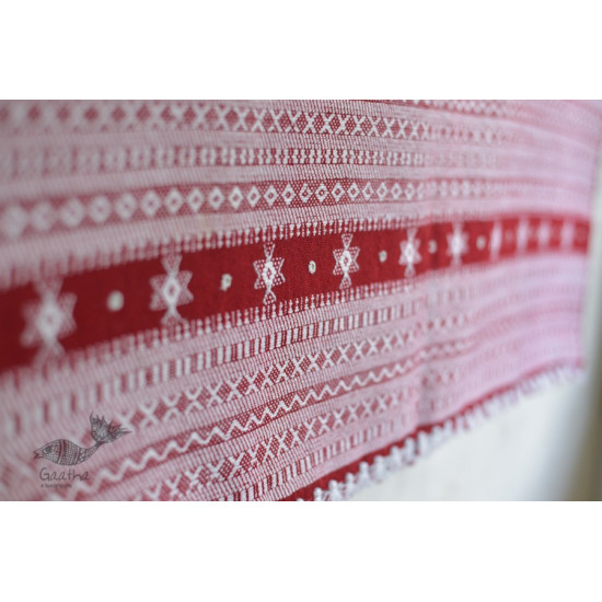 Handwoven embroidered mirror work woolen shawl