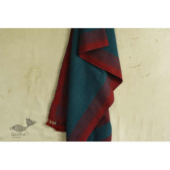 handwoven woolen bhujodi Rama Blue stole