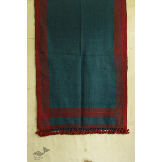 handwoven woolen bhujodi Rama Blue stole