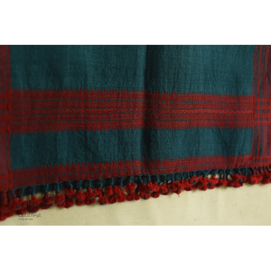 handwoven woolen bhujodi Rama Blue stole