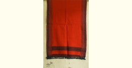 Sharad . शरद ⚹ Handwoven Woolen Red Stole with Black Bhujodi Woven