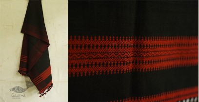 Sharad . शरद ⚹ Handwoven Woolen Stole - Black