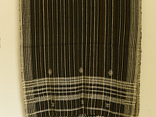 Salt Deserts of Kutch - Kutchi Bhujodi Handwoven Raw Wool Shawl - Dark Brown