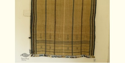 Salt Deserts of Kutch - Kutchi Bhujodi Handwoven Raw Wool Long Shawl / Long Dhabro