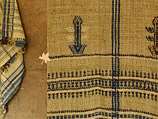 Salt Deserts of Kutch - Kutchi Bhujodi Handwoven Raw Wool Long Shawl / Long Dhabro