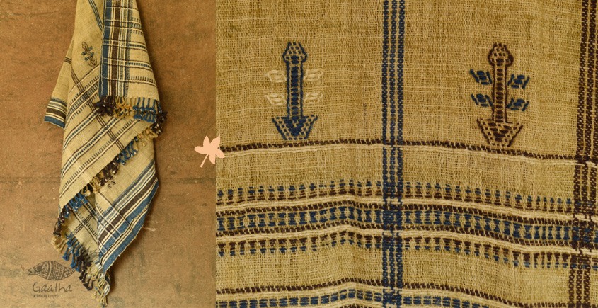 shop Kutchi Bhujodi Handwoven Raw Wool Long Shawl / Long Dhabro