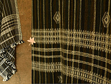 Salt Deserts of Kutch - Kutchi Bhujodi Handwoven Raw Wool Shawl - Dark Brown