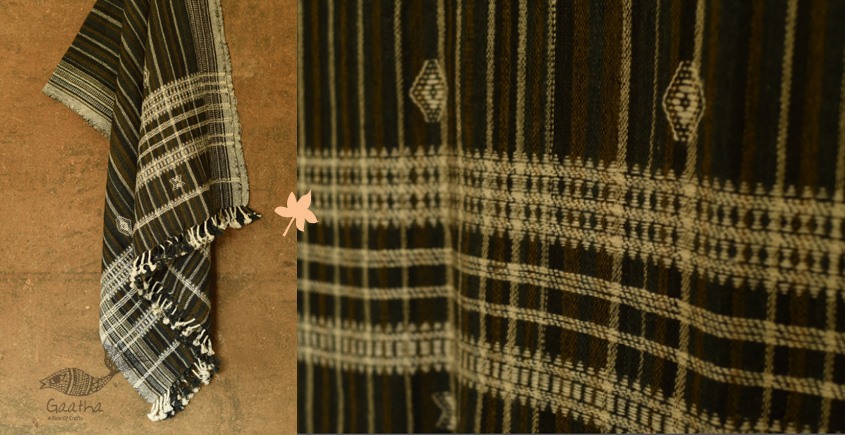 shop Kutchi Bhujodi handwoven Raw Woolen Shawl 