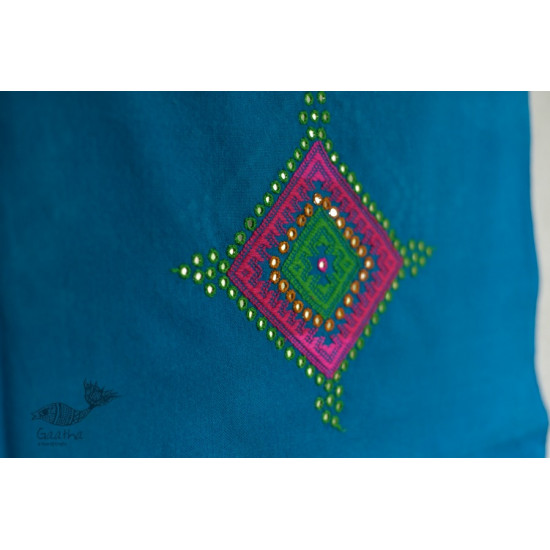 embroidered Handwoven mirror work woolen shawl