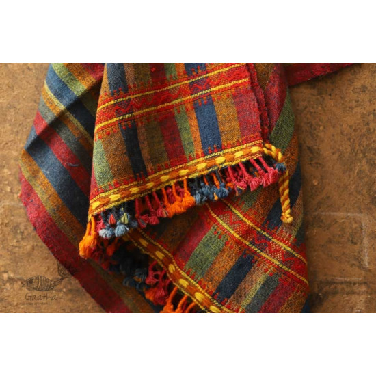 shop handwoven raw woole shawl in multi color