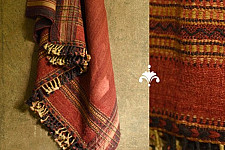 Salt Deserts of Kutch | Handwoven Raw Woollen Shawl - Red