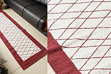 Handwoven Dhurrie | Cotton Bed Side Floor Runner / Runner - Cross Border