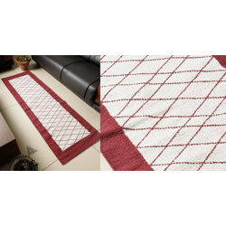 Handwoven Dhurrie | Cotton Bed Side Floor Runner / Runner - Cross Border