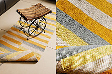 Handwoven Dhurrie | Cotton Bed Side Runner / Kitchen Runner - Half Stripe