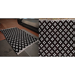 Handwoven Dhurrie | Cotton Mat / Aasan - Black Box