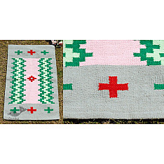 Handwoven Dhurrie | Cotton Mat / Aasan -Border Zig Zag