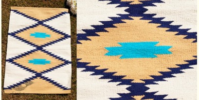 Handwoven Dhurrie | Cotton Mat / Aasan - Wave