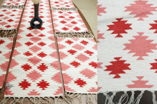 Handwoven Dhurrie | Cotton Place Mat & Runner Set ( 6 mats & 1 Runner)