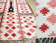 Handwoven Dhurrie | Cotton Place Mat & Runner Set ( 6 mats & 1 Runner)