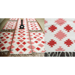 Handwoven Dhurrie | Cotton Place Mat & Runner Set ( 6 mats & 1 Runner)