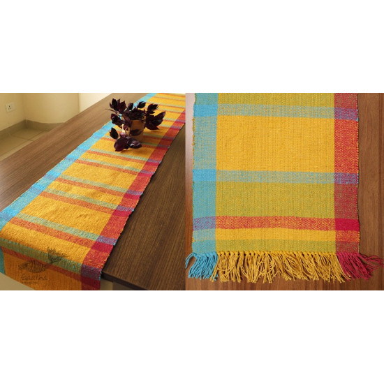 Handwoven Dhurrie - Cotton table mat and runner