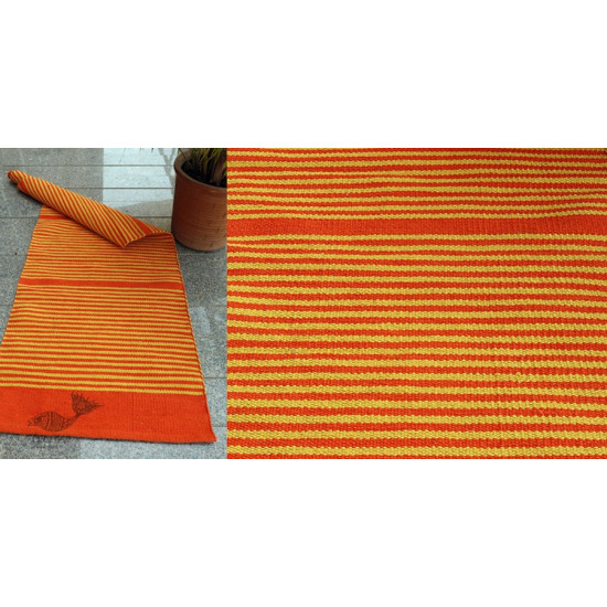 Handwoven Cotton Yoga Mat / Living Room Rug  - Chess 