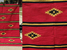 Handwoven Dhurrie | Cotton Center Sofa Dhurrie - Small Diamond  - Pink