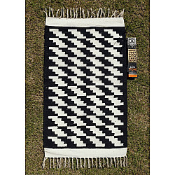 Handwoven Dhurrie | Cotton Mat / Aasan - Zig Zag