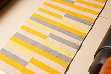 Handwoven Dhurrie | Cotton Bed Side Runner / Kitchen Runner - Half Stripe