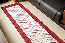 Handwoven Dhurrie | Cotton Bed Side Floor Runner / Runner - Cross Border