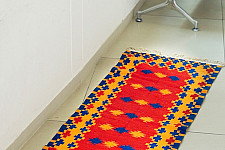 Handwoven Dhurrie | Cotton Bed Side Runner / Runner - Virasat Panja