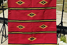 Handwoven Dhurrie | Cotton Center Sofa Dhurrie - Small Diamond  - Pink