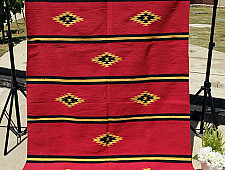 Handwoven Dhurrie | Cotton Center Sofa Dhurrie - Small Diamond  - Pink