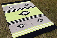 Handwoven Dhurrie | Cotton Center Sofa Dhurrie - Small Diamond - Light Green