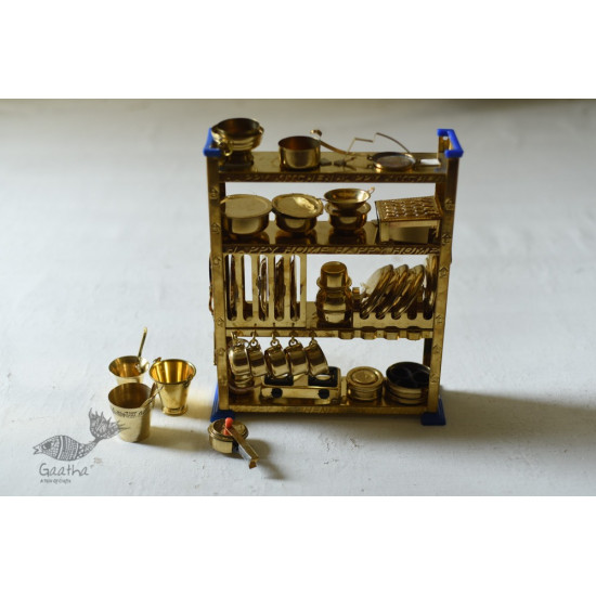 handmade brass Miniature Baby Kitchen Set small Indian craft store